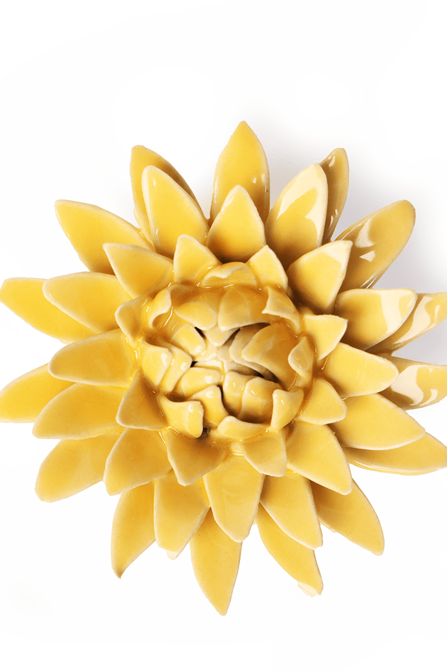 Burnt Yellow Strawflower - Chive Ceramics Studio - Ceramic Flowers - Chive Ceramics Studio