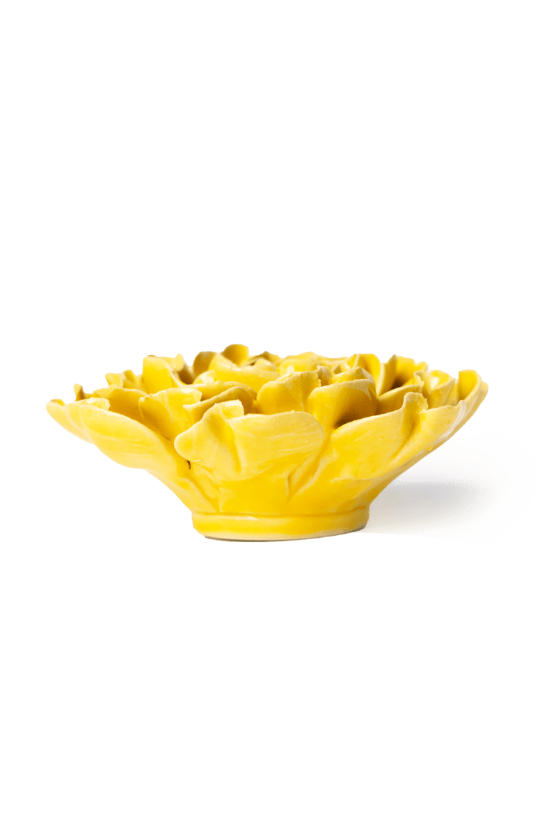 Buttercup Yellow Hawthorn ceramic wall flower — English Garden — handmade by Chive Studio Toronto