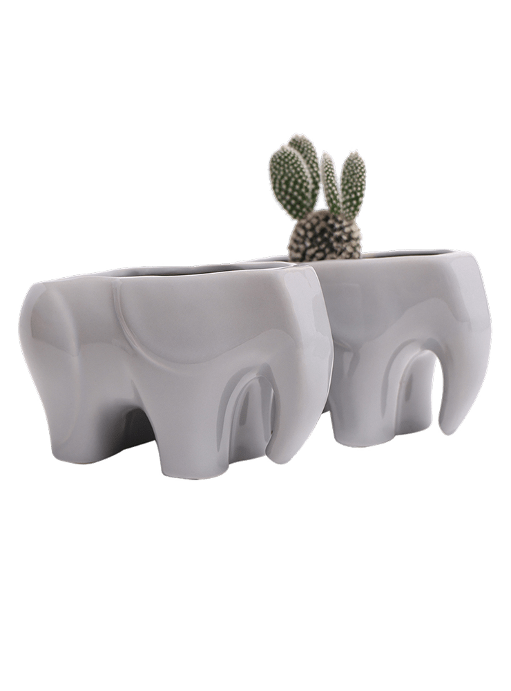 Elephant Ceramic Indoor Plant Pot For Succulents - Chive Ceramics Studio - Pots - Chive US