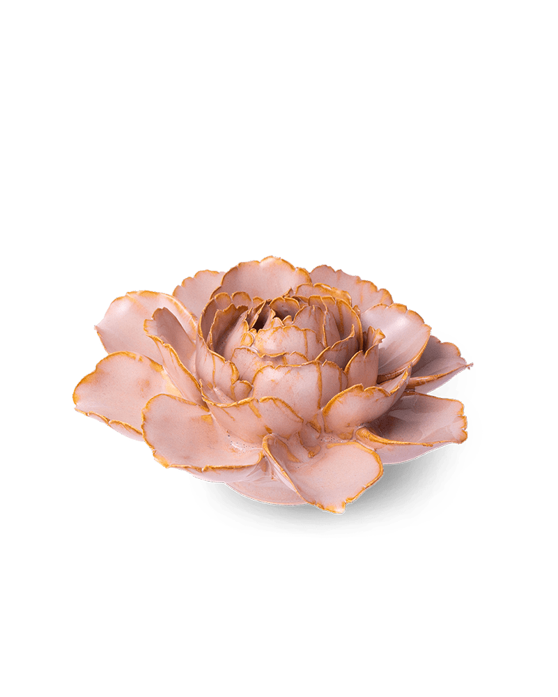 Rose Pink Camellia ceramic wall flower detail view — Chive Ceramics Studio