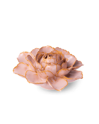 Rose Pink Camellia ceramic wall flower detail view — Chive Ceramics Studio