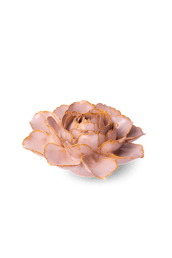 Rose Pink Camellia ceramic wall flower detail view — Chive Ceramics Studio