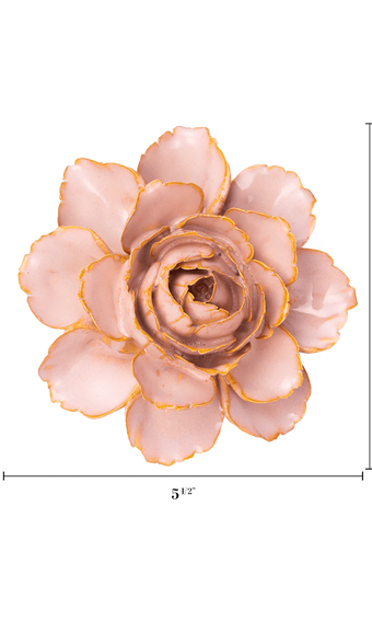 Rose Pink Camellia ceramic wall flower — France collection — designed in Toronto by Chive Studio