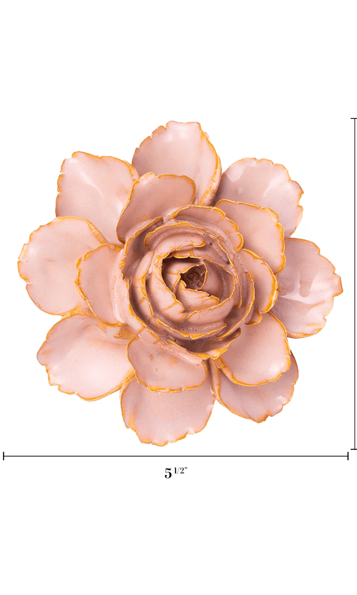 Rose Pink Camellia ceramic wall flower — France collection — designed in Toronto by Chive Studio