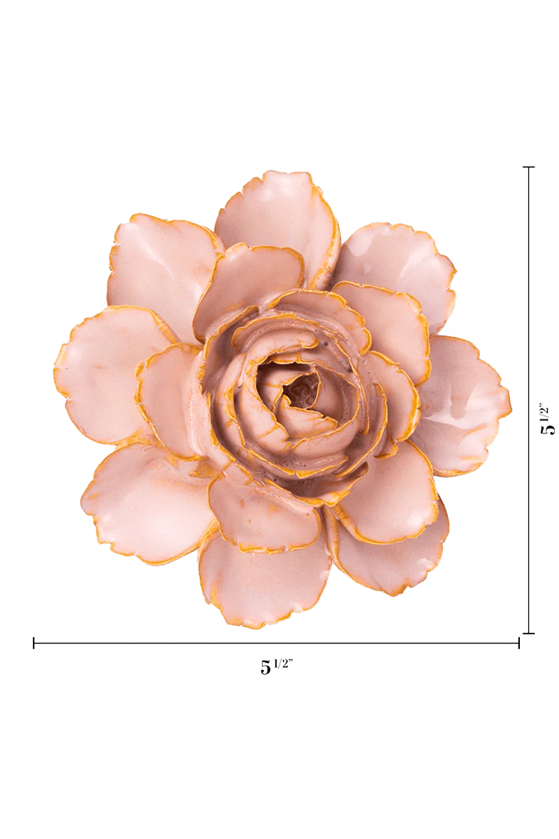 Rose Pink Camellia ceramic wall flower — France collection — designed in Toronto by Chive Studio