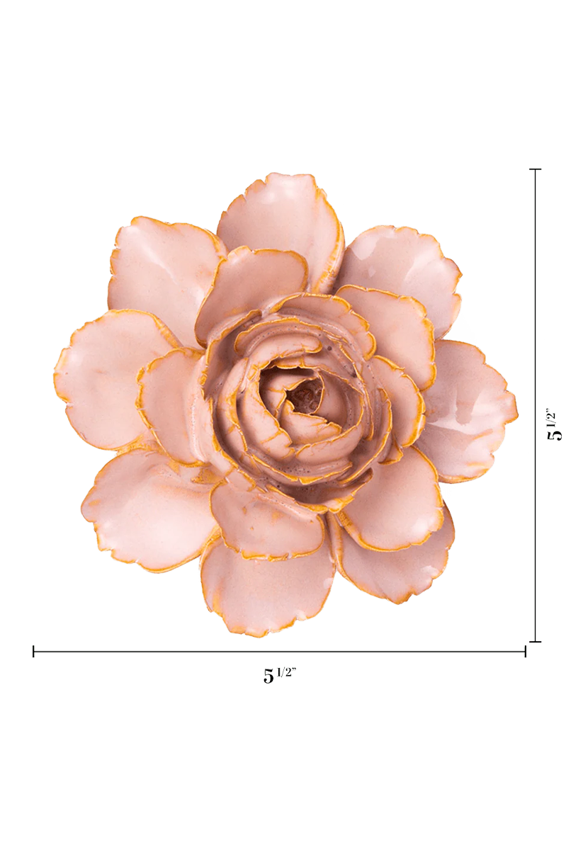 Rose Pink Camellia ceramic wall flower — France collection — designed in Toronto by Chive Studio