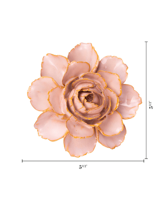 Rose Pink Camellia ceramic wall flower styled display — France Collection