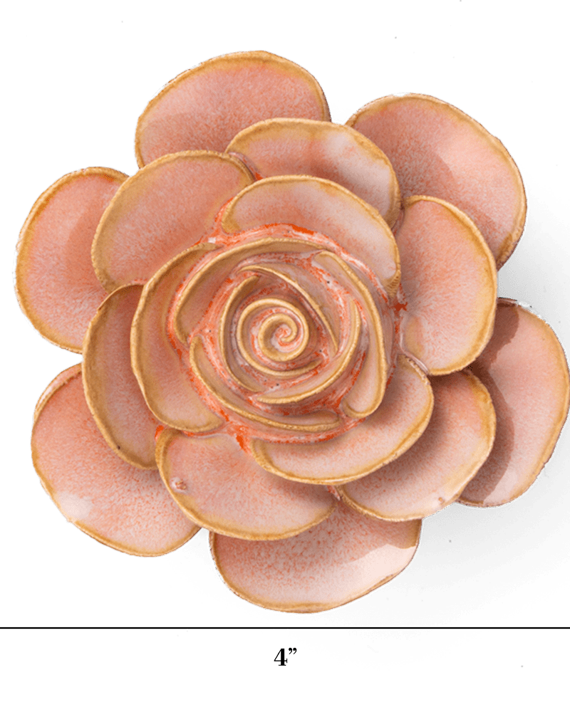 France Ceramic Flower Wall Art Pink Ranunculus - Chive Ceramics Studio - Ceramic Flowers - Chive Ceramics Studio