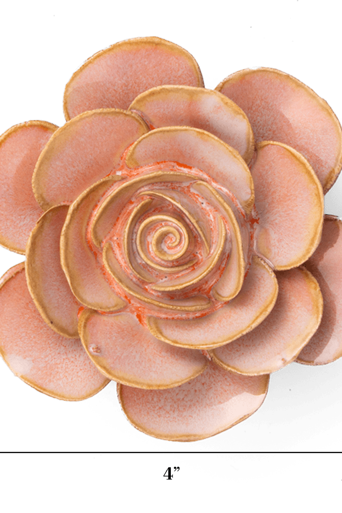 France Ceramic Flower Wall Art Pink Ranunculus - Chive Ceramics Studio - Ceramic Flowers - Chive Ceramics Studio