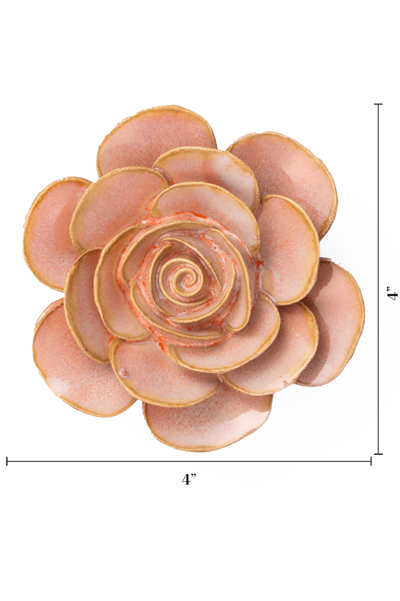 Peach Pink Ranunculus ceramic wall flower — France collection — designed in Toronto by Chive Studio