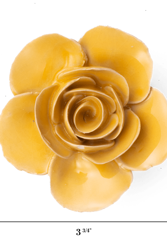 France Ceramic Flower Wall Art Yellow Ranunculus - Chive Ceramics Studio - Ceramic Flowers - Chive Ceramics Studio