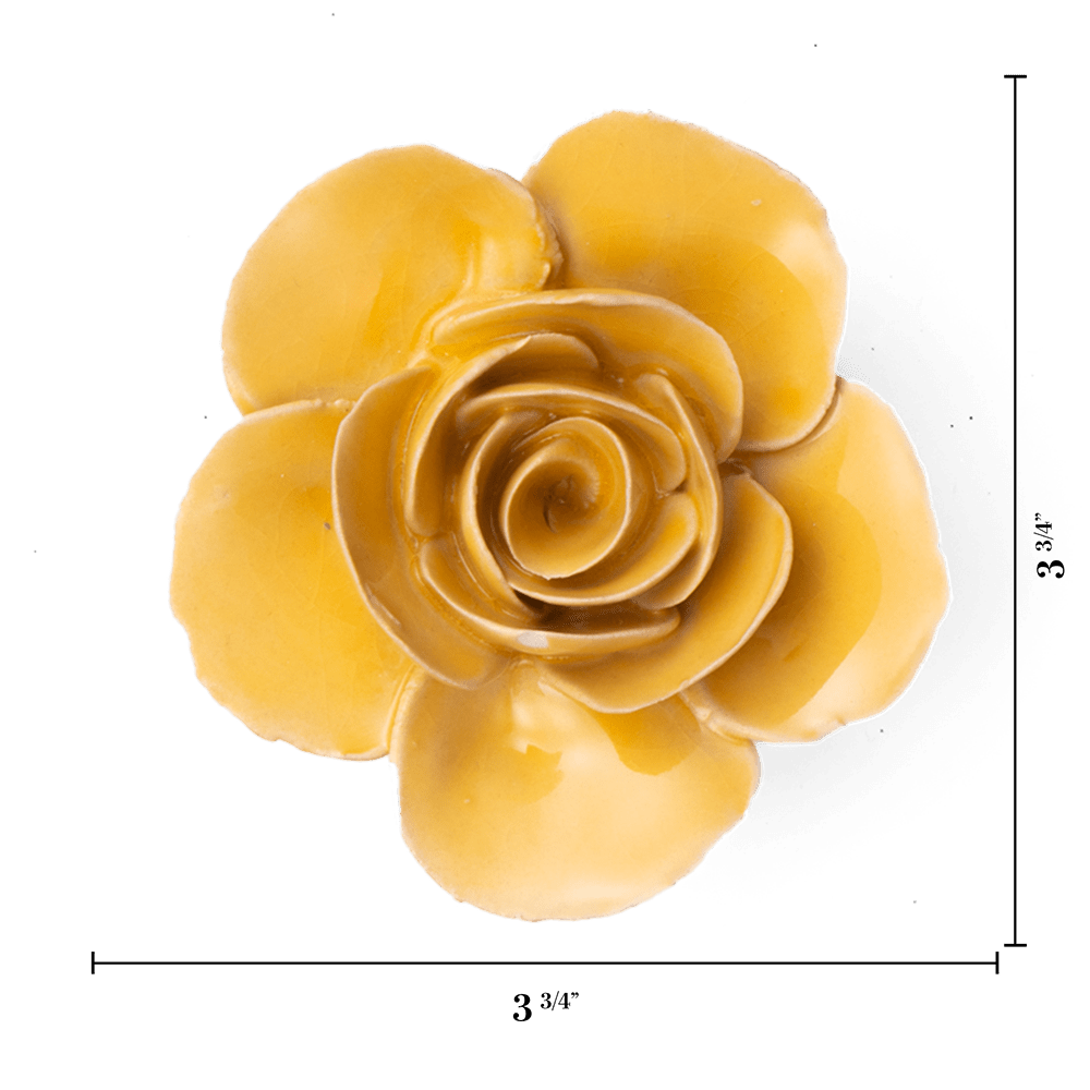 Burnt Yellow Elegance Ranunculus ceramic wall flower — France collection — designed in Toronto by Chive Studio