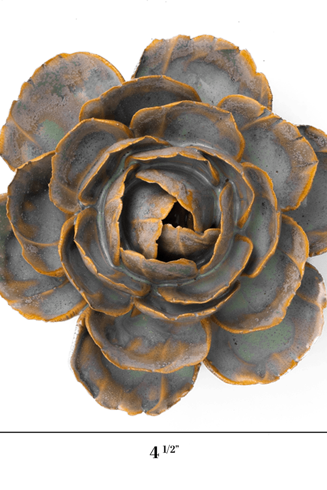 France Ceramic Flower Wall Art Blue Green Cabbage Flower - Chive Ceramics Studio - Ceramic Flowers - Chive Ceramics Studio