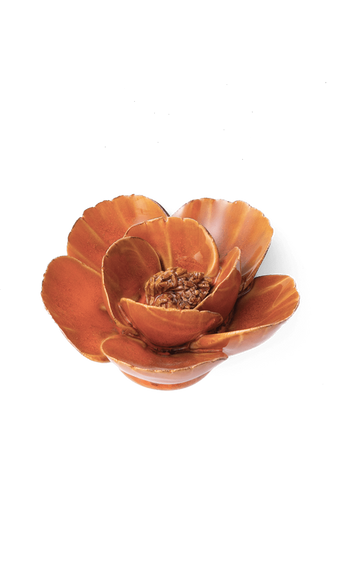 Orange Poppy ceramic wall flower — France collection — designed in Toronto by Chive Studio