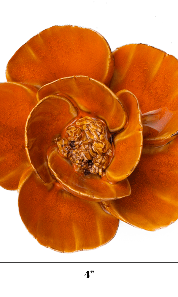 August birth flower poppy ceramic wall flower — birth flower collection — handmade by Chive Studio Toronto