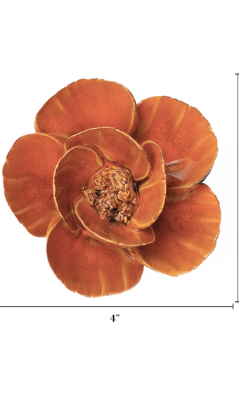 Orange Poppy ceramic wall flower — France collection — designed in Toronto by Chive Studio