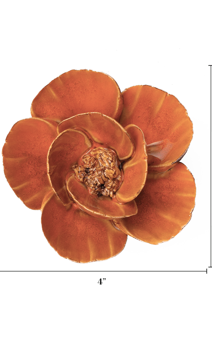 Orange Poppy ceramic wall flower — France collection — designed in Toronto by Chive Studio