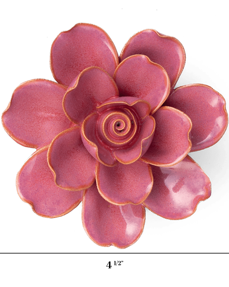 France Ceramic Flower Wall Art Pink Gardenia - Chive Ceramics Studio - Ceramic Flowers - Chive Ceramics Studio