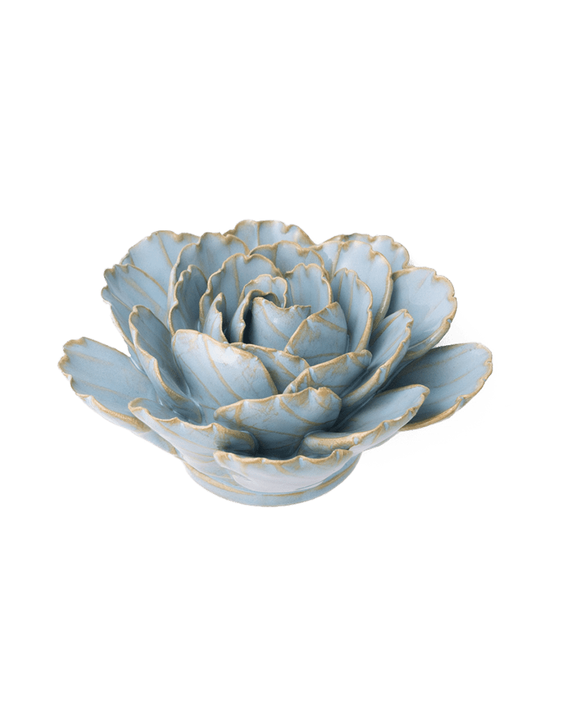 FR11 Robin's Egg Blue Keiko Peony - Chive Ceramics Studio - Ceramic Flowers - Chive Ceramics Studio