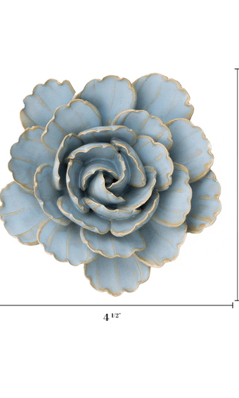 Robin's Egg Blue Keiko Peony ceramic wall flower — France collection — designed in Toronto by Chive Studio