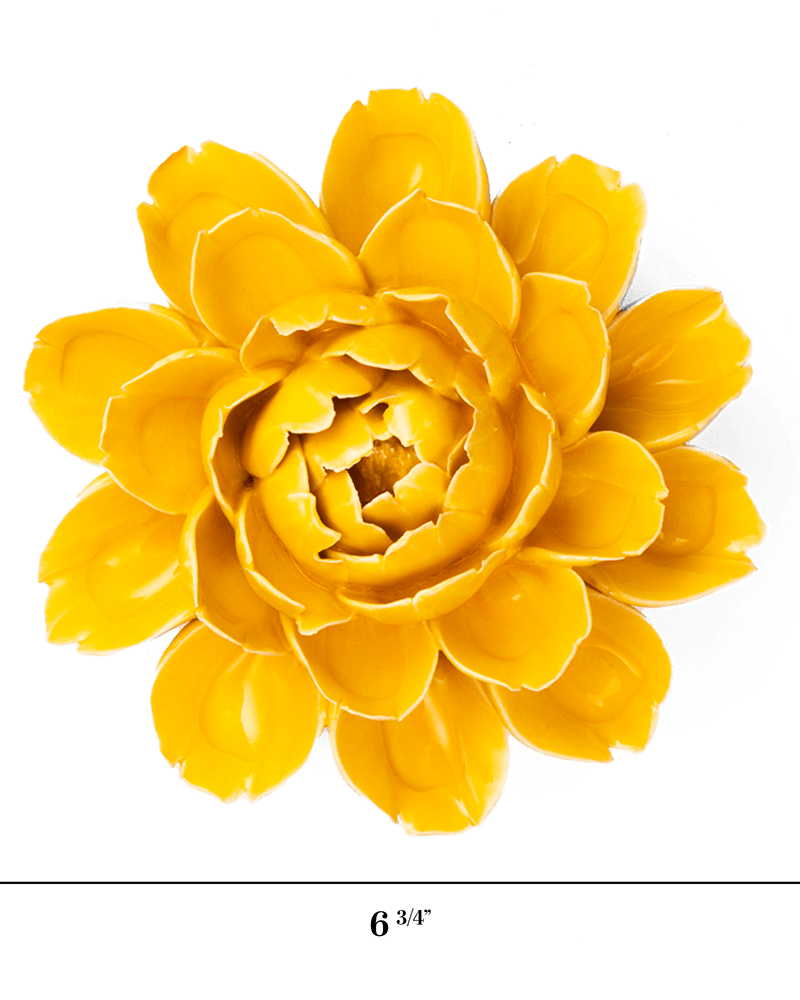 France Ceramic Flower Wall Art Yellow Cabbage Flower - Chive Ceramics Studio - Ceramic Flowers - Chive Ceramics Studio