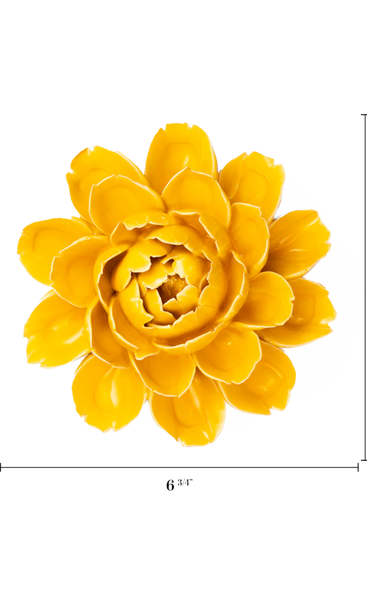 Burnt Yellow Cabbage Flower ceramic wall flower — France collection — designed in Toronto by Chive Studio