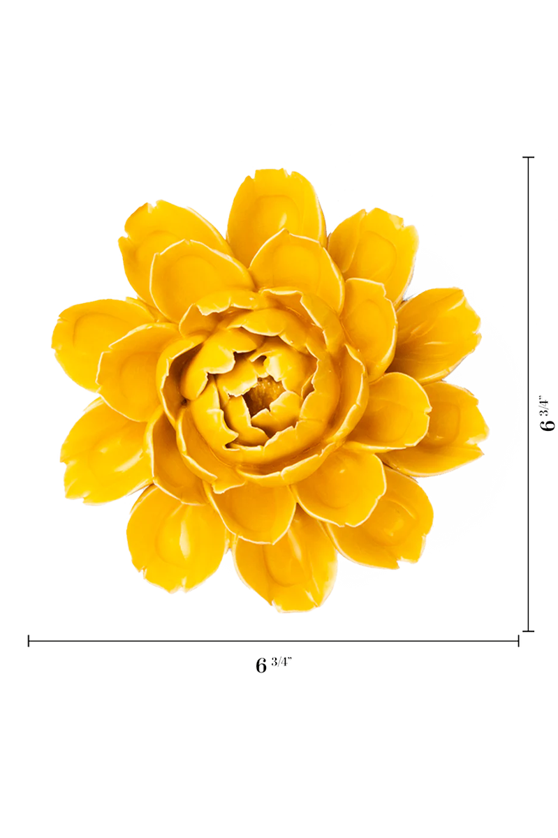 Burnt Yellow Cabbage Flower ceramic wall flower — France collection — designed in Toronto by Chive Studio
