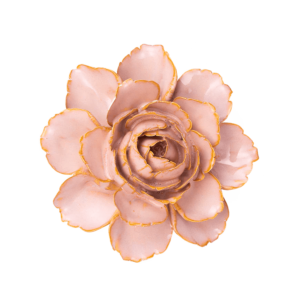Rose Pink Camellia ceramic wall flower — France collection — designed in Toronto by Chive Studio