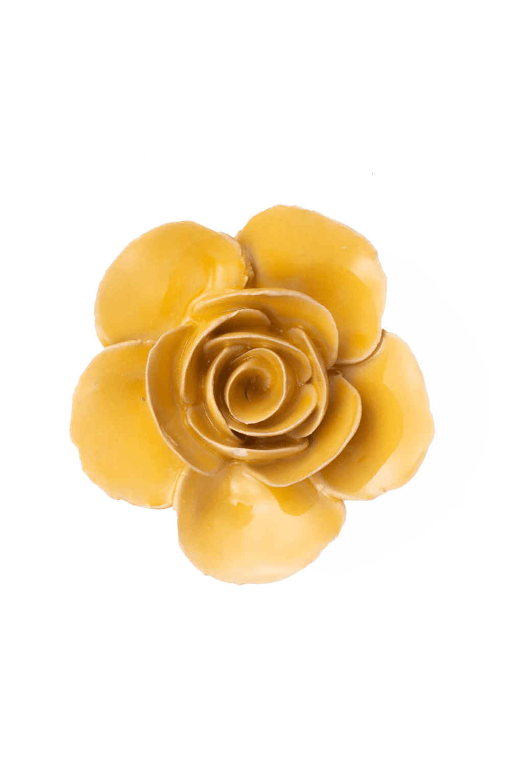 Burnt Yellow Elegance Ranunculus ceramic wall flower — France collection — designed in Toronto by Chive Studio