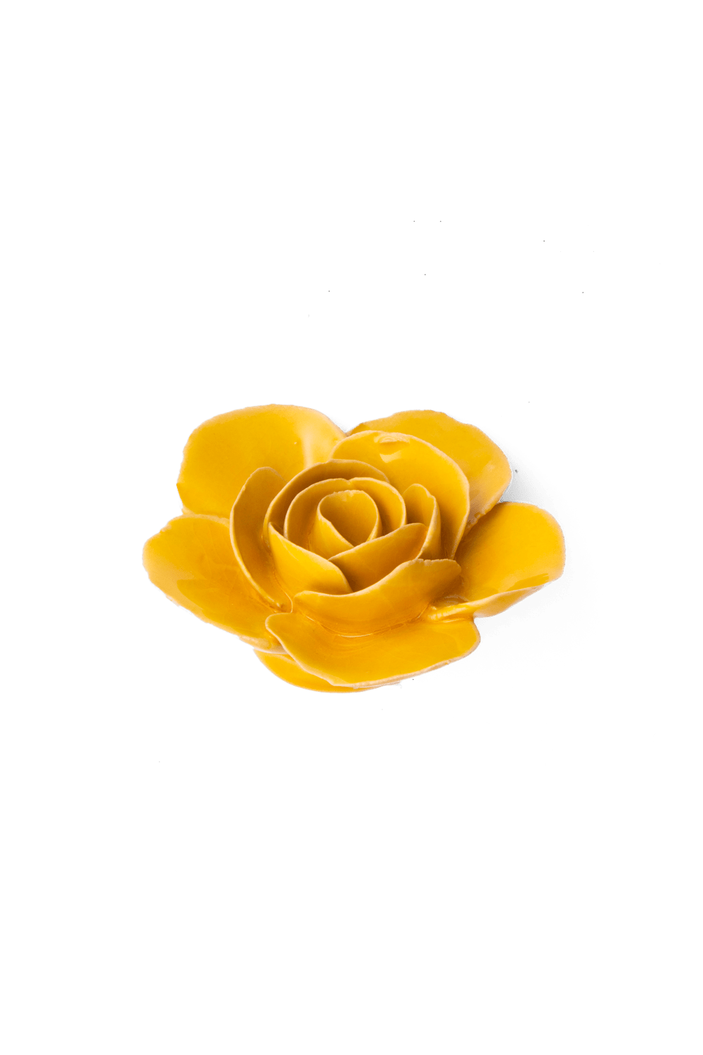 Burnt Yellow Elegance Ranunculus ceramic wall flower — France collection — designed in Toronto by Chive Studio