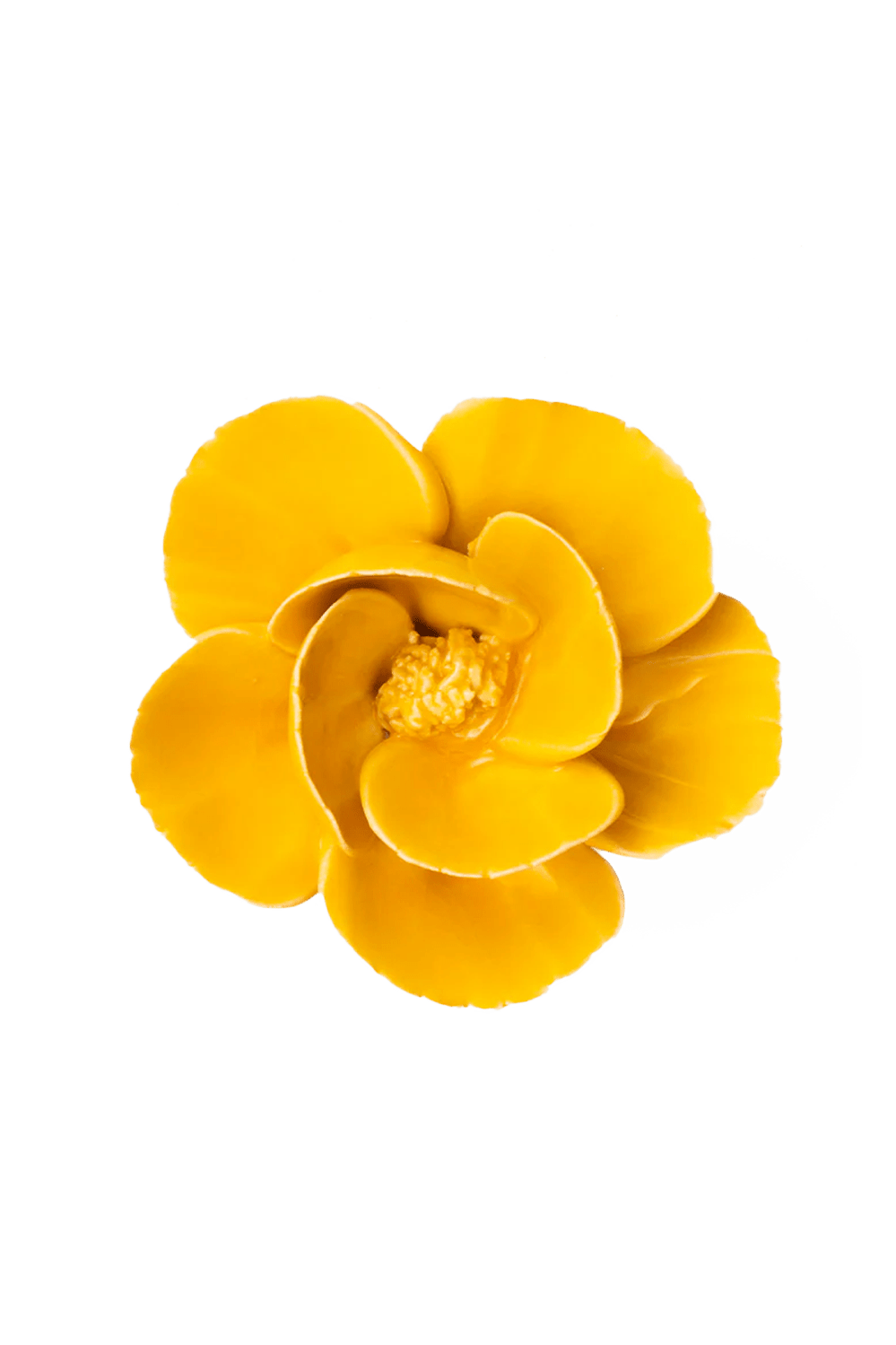 Burnt Yellow Poppy ceramic wall flower — France collection — designed in Toronto by Chive Studio