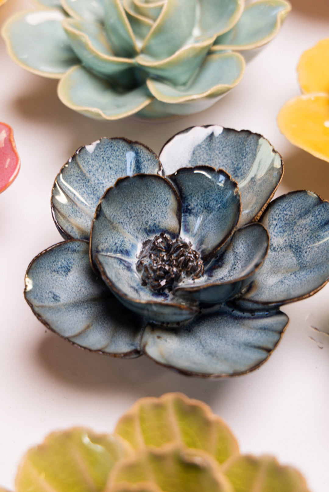 Navy Poppy - Chive Ceramics Studio - Ceramic Flowers - Chive Ceramics Studio