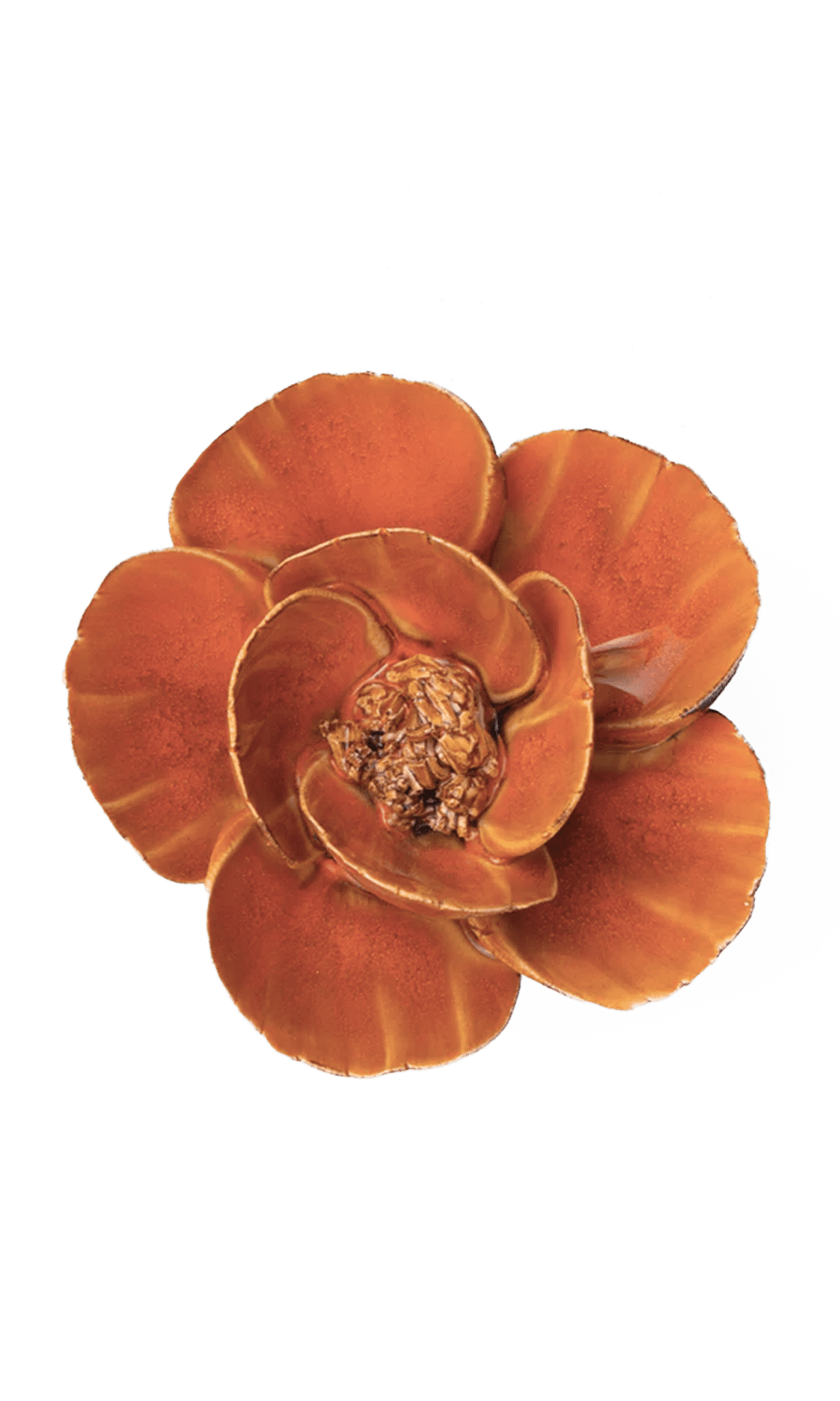 Orange Poppy ceramic wall flower — France collection — designed in Toronto by Chive Studio