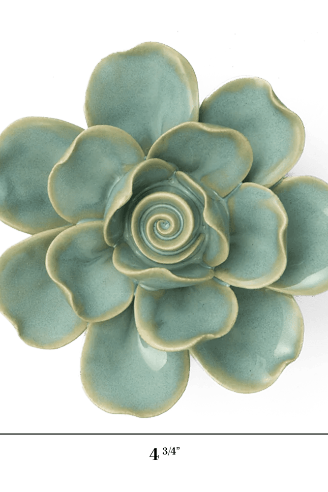 Milk Teal Tahitian Gardenia - Chive Ceramics Studio - Ceramic Flowers - Chive Ceramics Studio