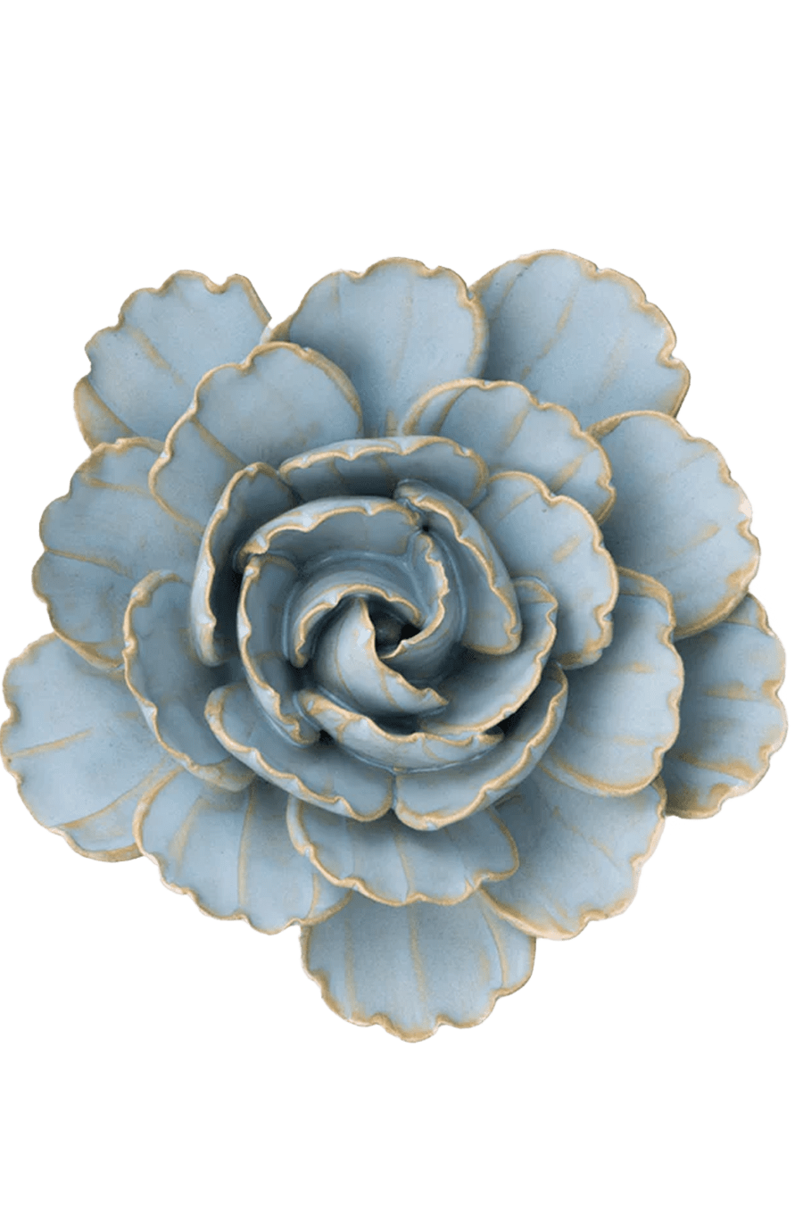 FR11 Robin's Egg Blue Keiko Peony - Chive Ceramics Studio - Ceramic Flowers - Chive Ceramics Studio