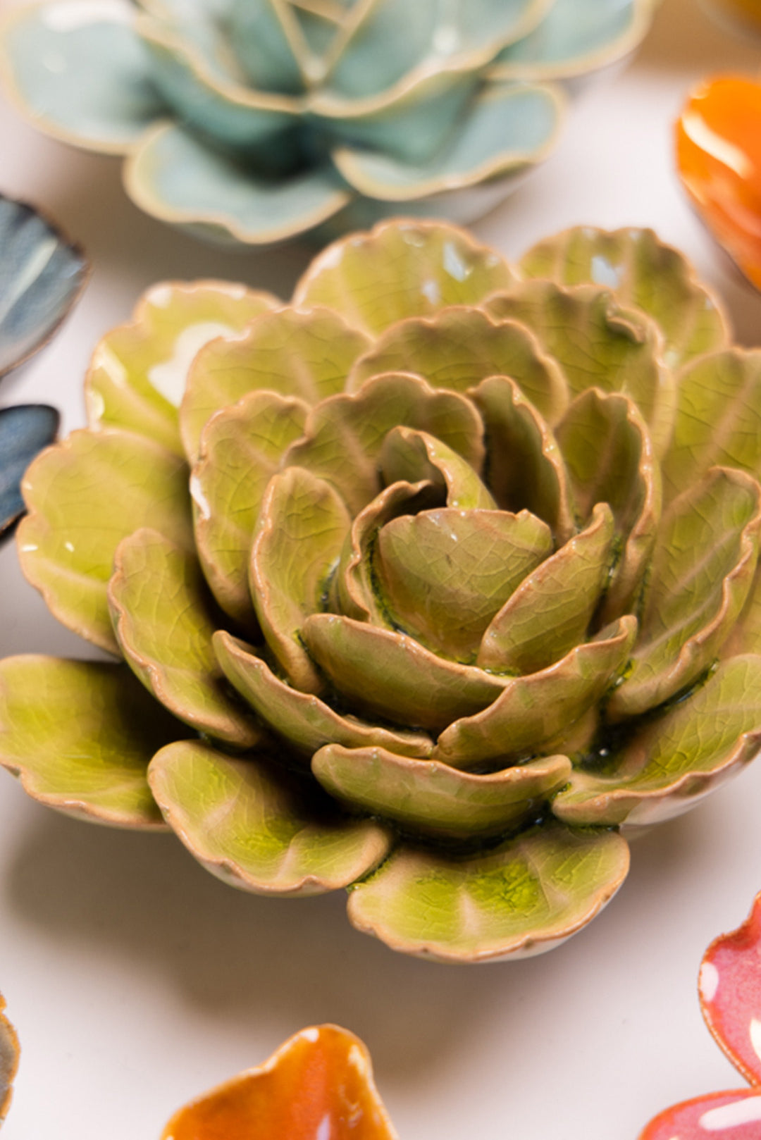 Peridot Keiko Peony - Chive Ceramics Studio - Ceramic Flowers - Chive Ceramics Studio