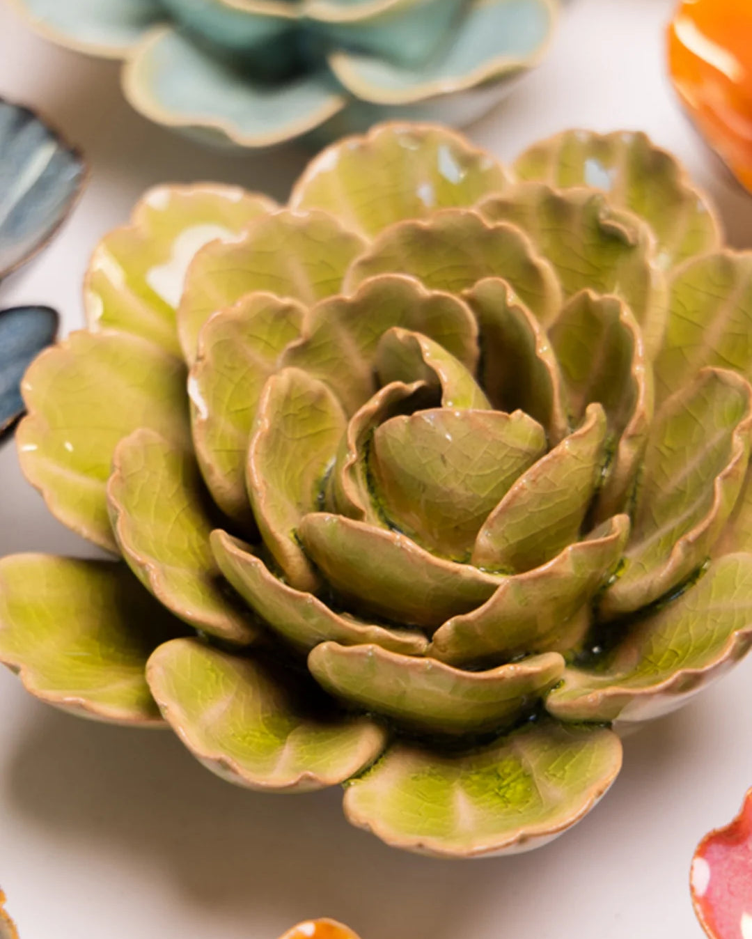 Peridot Keiko Peony - Chive Ceramics Studio - Ceramic Flowers - Chive Ceramics Studio