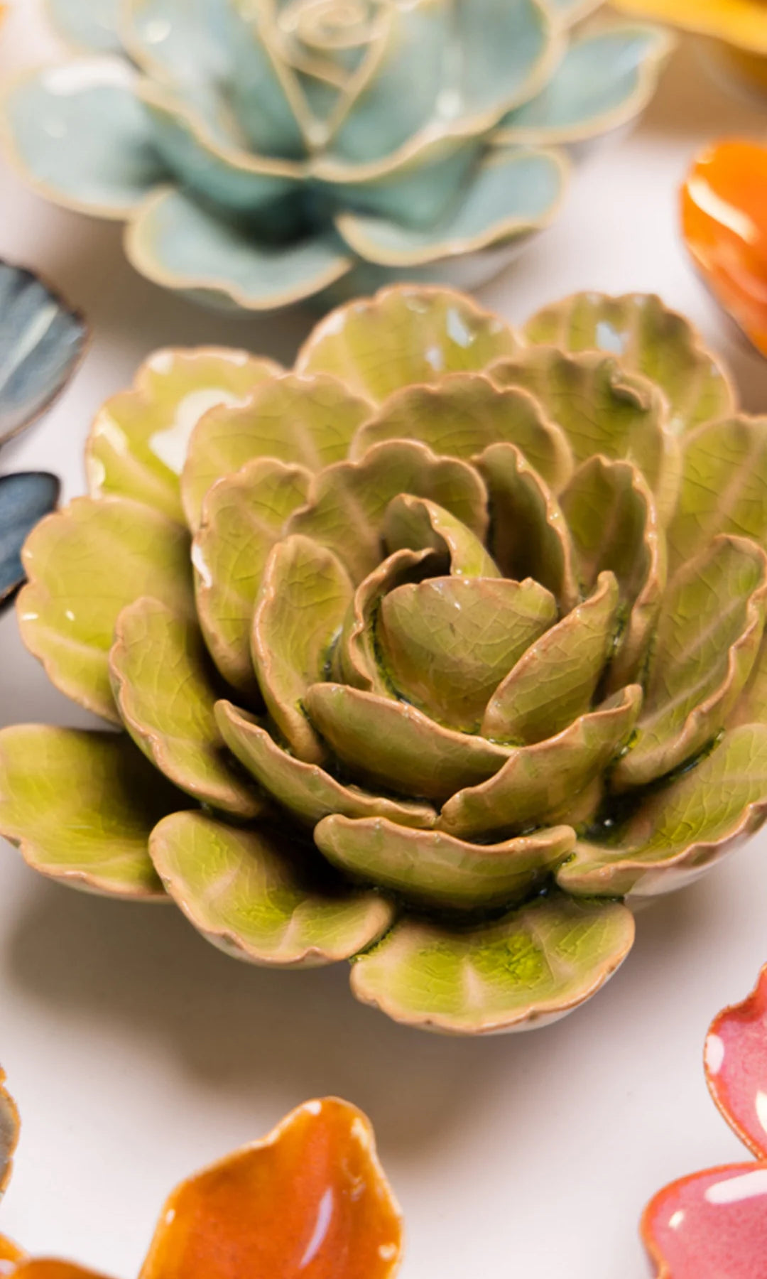 Peridot Keiko Peony - Chive Ceramics Studio - Ceramic Flowers - Chive Ceramics Studio