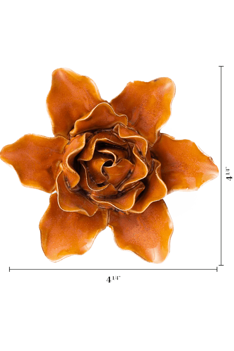 Orange Lily ceramic wall flower — France collection — designed in Toronto by Chive Studio