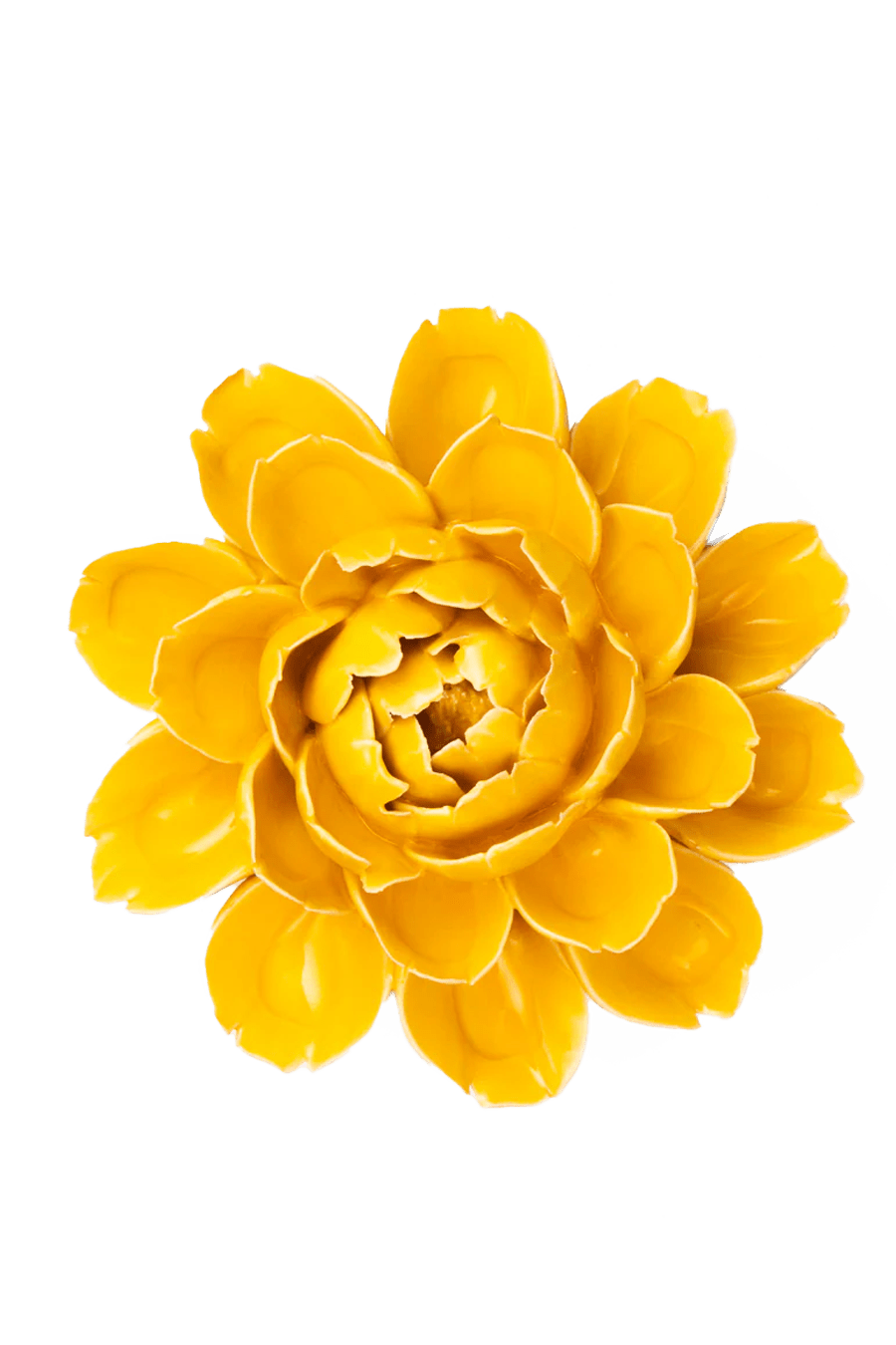 FR14 Burnt Yellow Empire Cabbage Flower - Chive Ceramics Studio - Ceramic Flowers - Chive Ceramics Studio