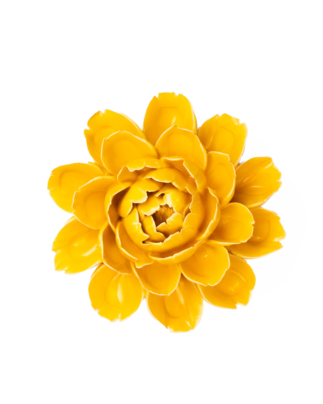 FR14 Burnt Yellow Empire Cabbage Flower - Chive Ceramics Studio - Ceramic Flowers - Chive Ceramics Studio