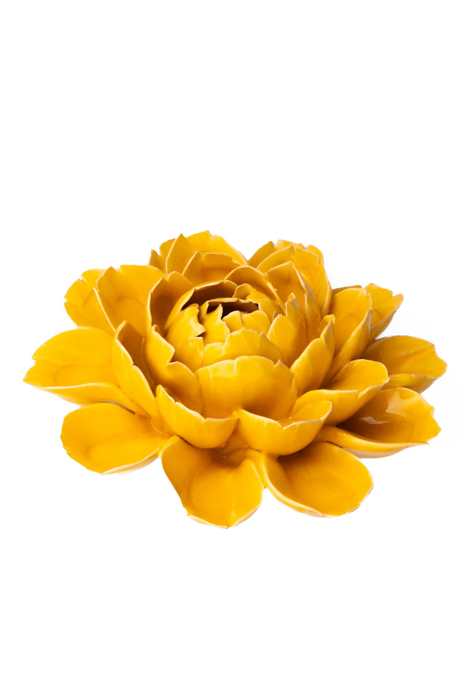 FR14 Burnt Yellow Empire Cabbage Flower - Chive Ceramics Studio - Ceramic Flowers - Chive Ceramics Studio