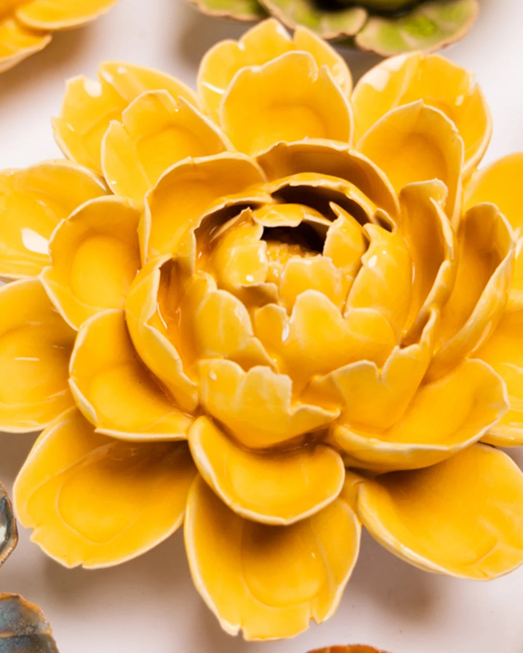 Burnt Yellow Empire Cabbage Flower - Chive Ceramics Studio - Ceramic Flowers - Chive Ceramics Studio