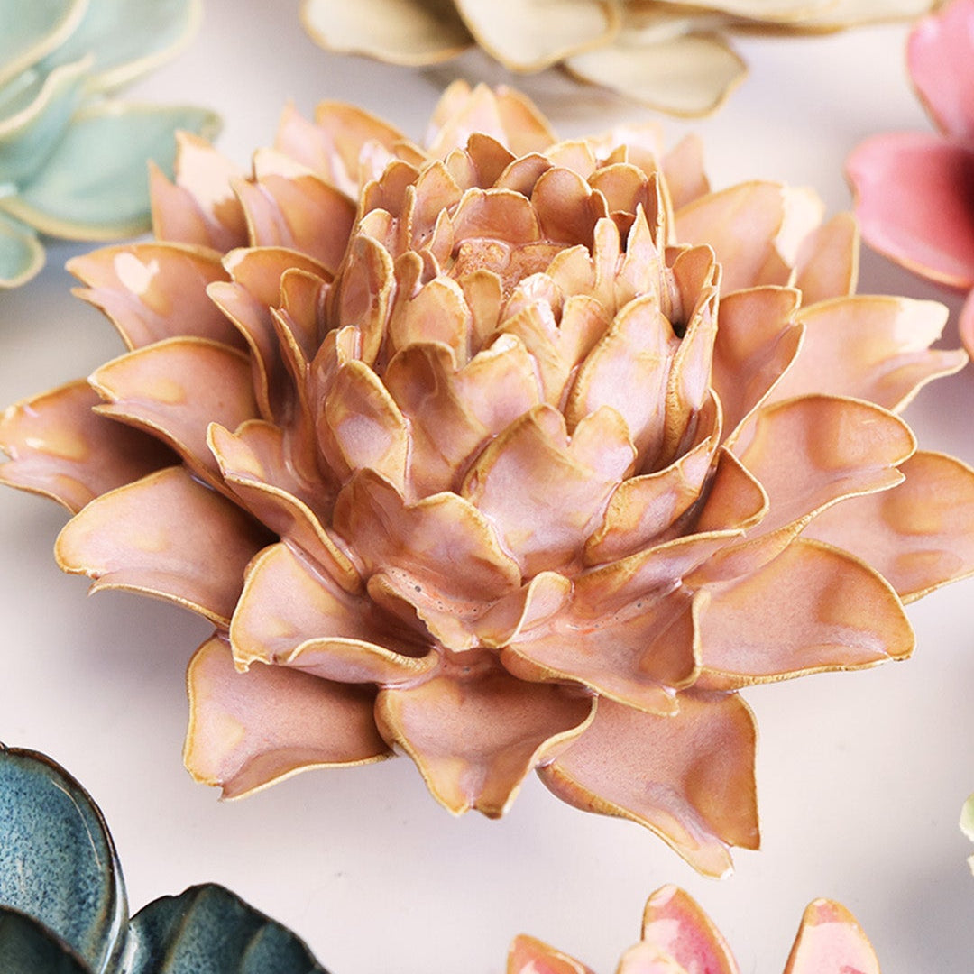 Rose Pink King Protea mounted on a living room wall, Chive Ceramics Studio