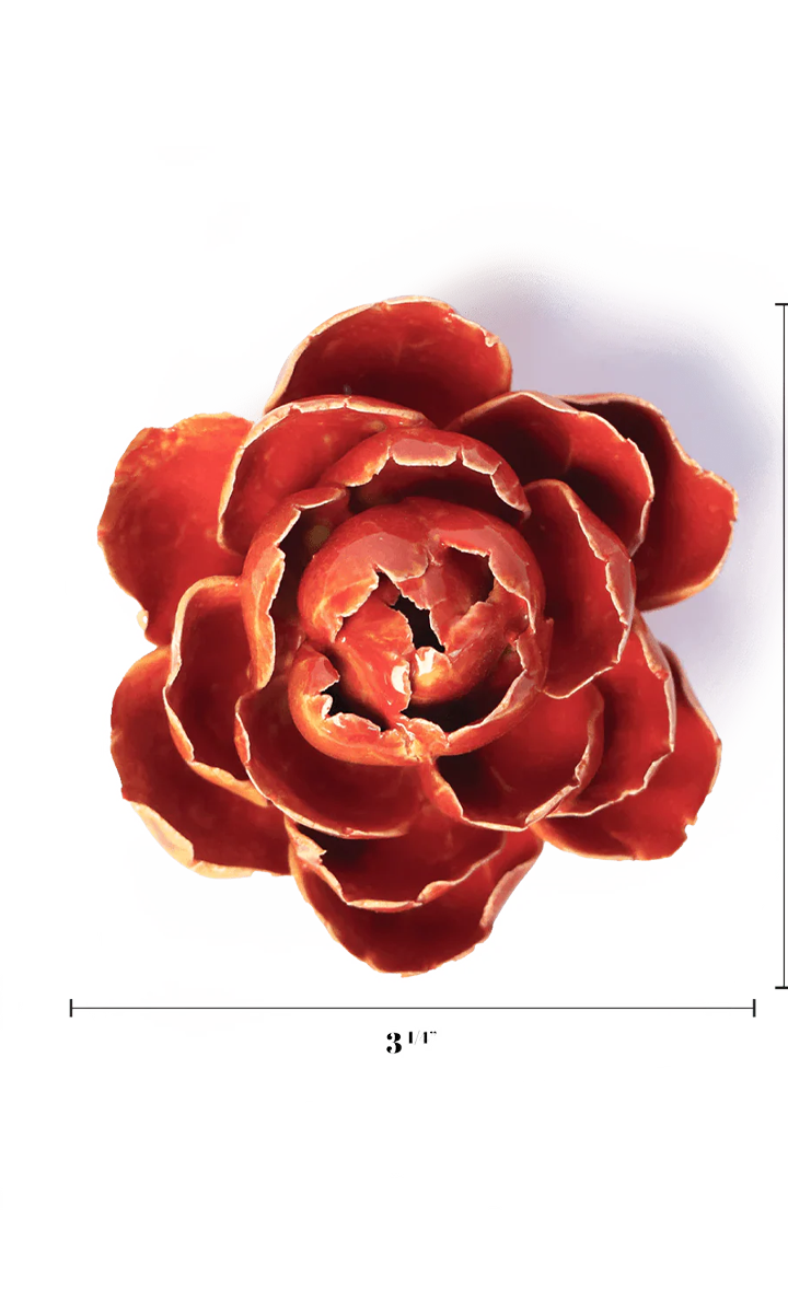 Yellow Peony ceramic wall flower — France collection — designed in Toronto by Chive Studio