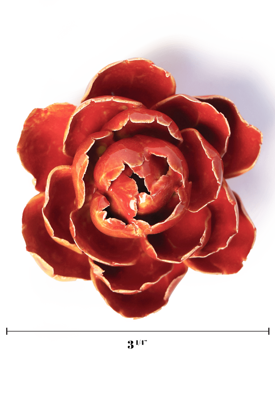 Orange Yellow Gay Paree Peony - Chive Ceramics Studio - Ceramic Flowers - Chive Ceramics Studio