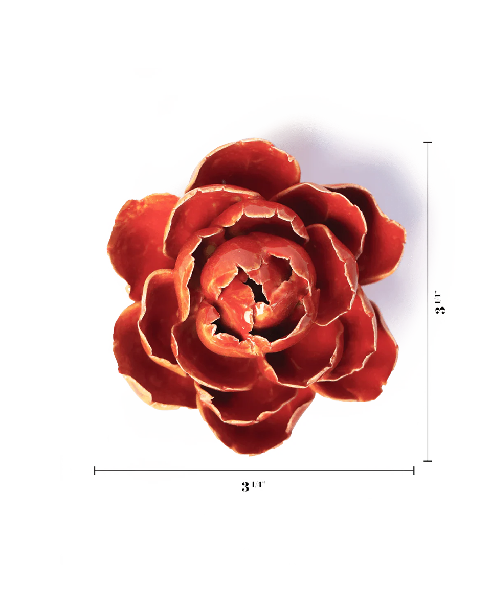 Yellow Peony ceramic wall flower — France collection — designed in Toronto by Chive Studio