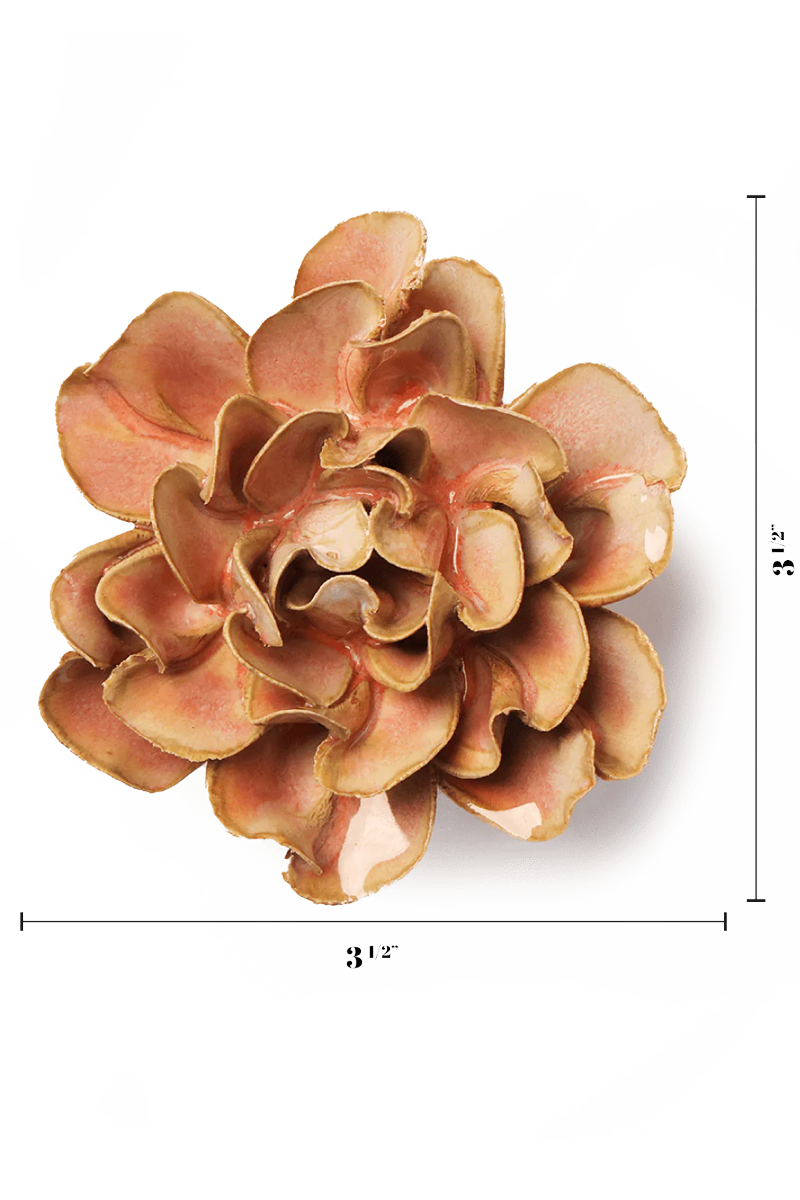 Rose Pink Hawthorn ceramic wall flower — France collection — designed in Toronto by Chive Studio