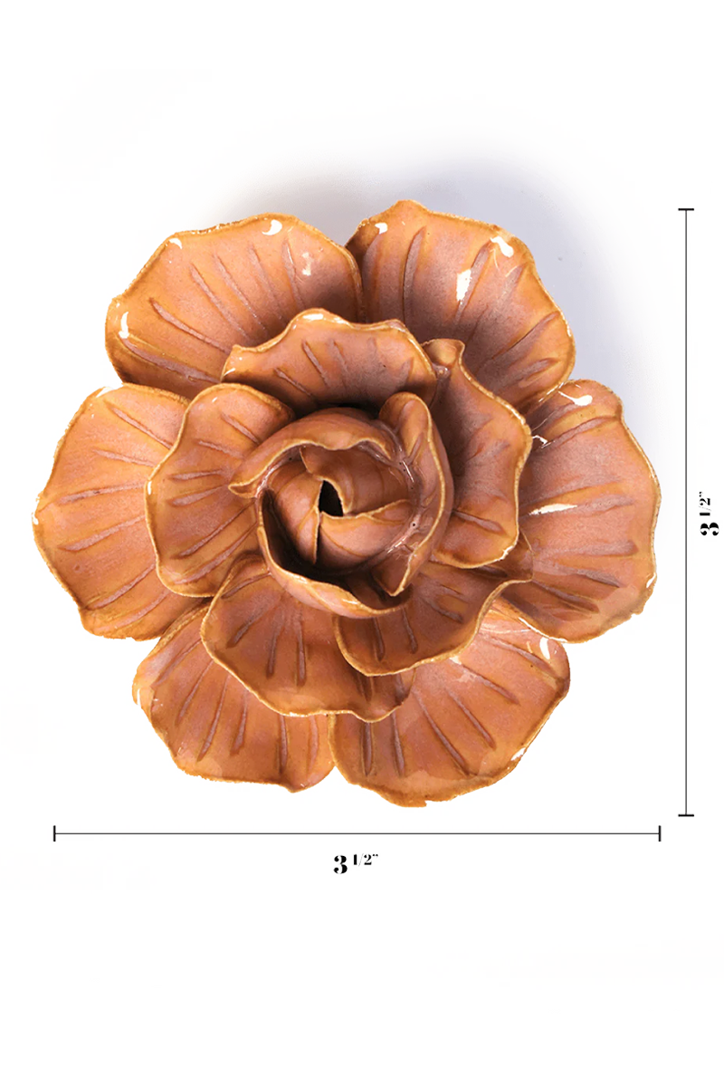 Peach Pink Carnation ceramic wall flower — France collection — designed in Toronto by Chive Studio