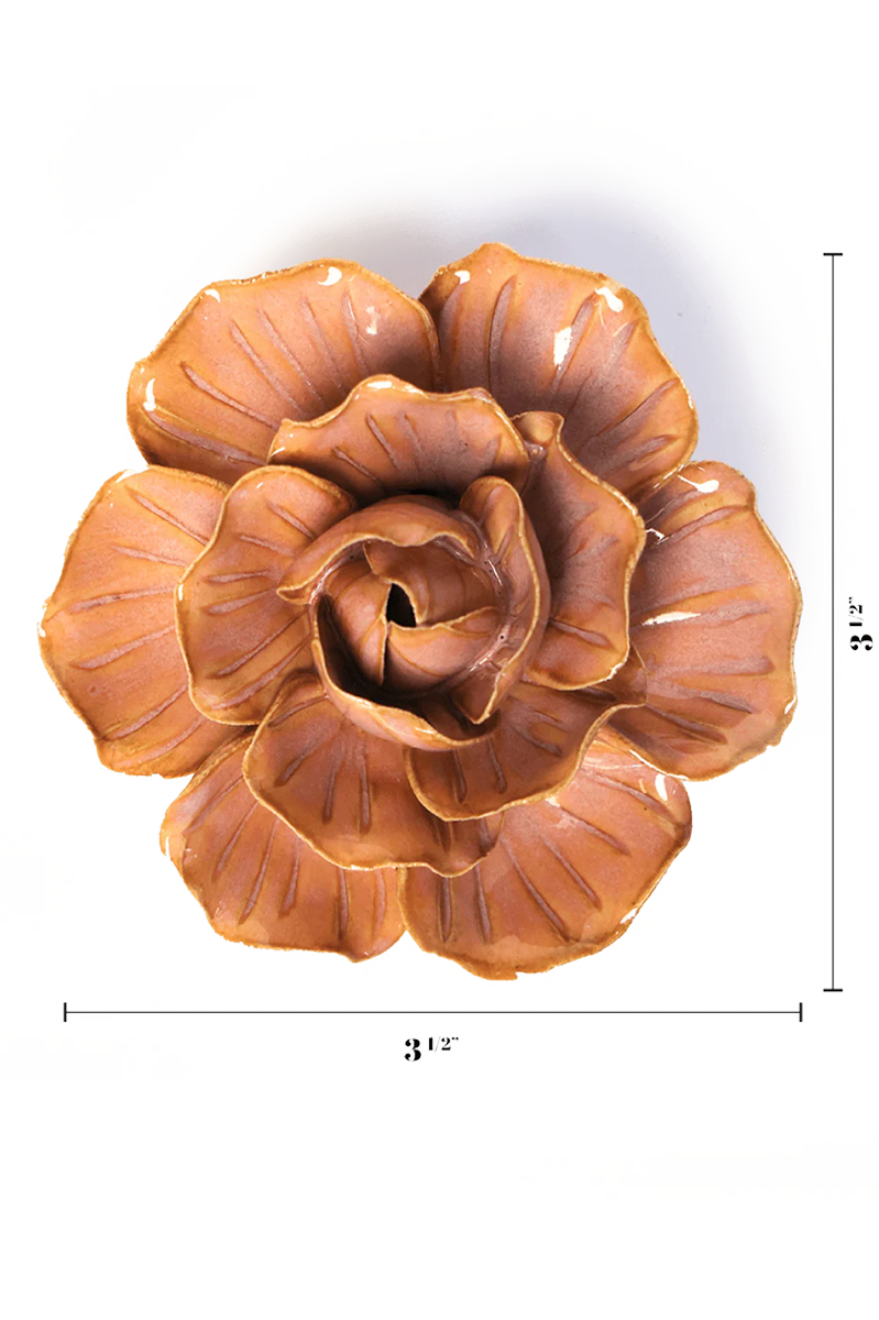 Peach Pink Carnation ceramic wall flower — France collection — designed in Toronto by Chive Studio